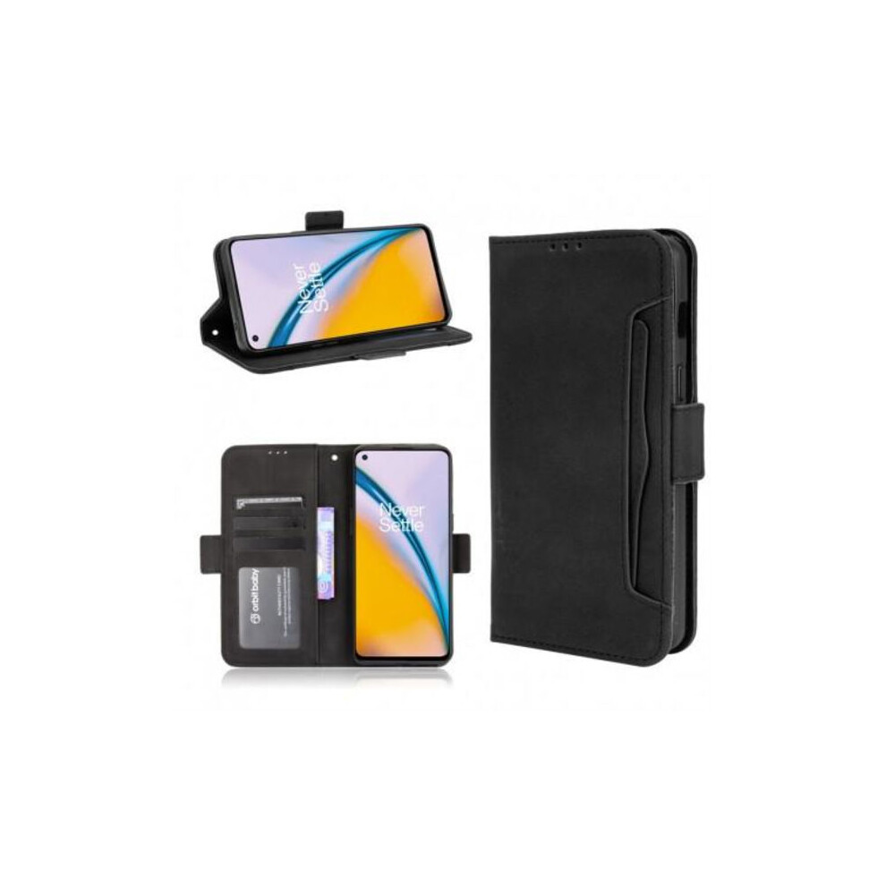Compatible With Oneplus Nord 2 5G Wallet Case Pu Leather 6-Compartment Winston V3 Black 9164030765375