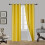 1 SINGLE PANEL GROMMET INSULATE 99% BLACKOUT WINDOW LINED CURTAIN YELLOW 1