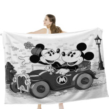 Hggkaie Flanellen Deken, Mickey Mouse Cartoon Plaid, Lichtgewicht, Comfortabele Pluche Deken voor Bed, Bank, Sofa, Kantoor, Tieners (60x50Inch)