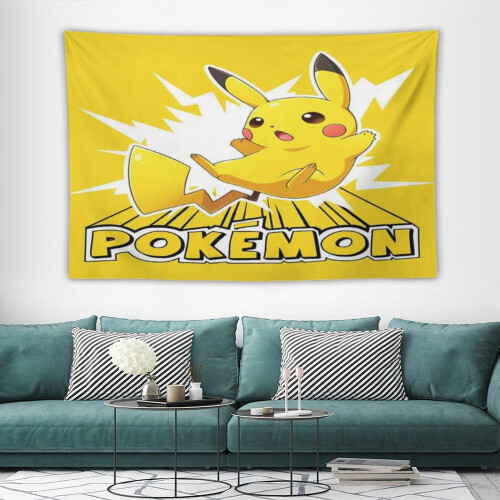 Ταπετσαρίες μόδας Pikachu, σαλόνι, διακόσμηση υπνοδωματίου, ταπετσαρία, κρεμαστό 2