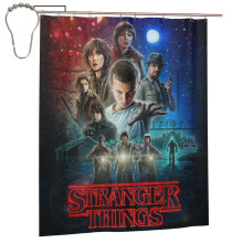 Stranger Things douchegordijnset 66x72 inch met haken, waterdicht polyester, machinewasbaar, onderhoudsvriendelijke badkamerdecoratie