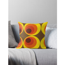 Et NYT 70'er, 80'er funky vintage cirkelmønster Pudebetræk Pudebetræk Sofa 16x16 tommer To sider