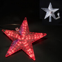 LED-verlichte kerstboomtopper in de vorm van een ster, kerstboomversiering, feestdecoratie voor thuis.