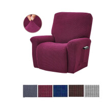 DESTYER Stretch Relaxfauteuilhoes, allesomvattende, effen, waterdichte bankhoes, eenvoudig wijnrood