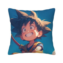Kussenhoes van zacht corduroy met Dragon Ball-print, 45 x 45 cm, decoratieve kussenhoes voor bank, slaapkamer, bed, stoel en woonkamer.