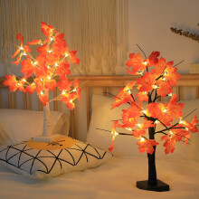 Arbre à lumières artificielles Hariumiu en forme d'érable d'automne, avec minuterie, branches ajustables, alimentation par piles/USB et lumières