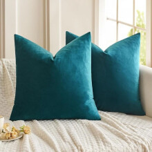 Cterwk Superzachte fluwelen vierkante sierkussenhoezen, decoratieve kussenhoezen voor bed, bank of fauteuil, 45 x 45 cm, set van 2