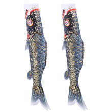 2 Stück japanische Windsäcke in Fischform zur Dekoration von Außenbereichen und Gärten