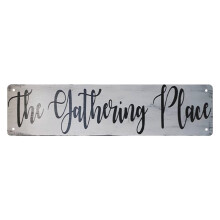 Metallschild „The Gathering Place“ – Straßenschild im rustikalen Stil – Wanddekoration für Laden, Männerhöhle, Bar –