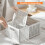 Stackable Plastic Storage Basket, 7 Grids Foldable Organizer Box, Collapsible Clothes Storage for Wardrobe, Bathroom, Kitchen, Office 2