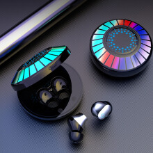 Ακουστικά παιχνιδιών Txmfgh RGB, ακύρωση θορύβου, BT5.3, έλεγχος αφής, οθόνη LED, ήχος