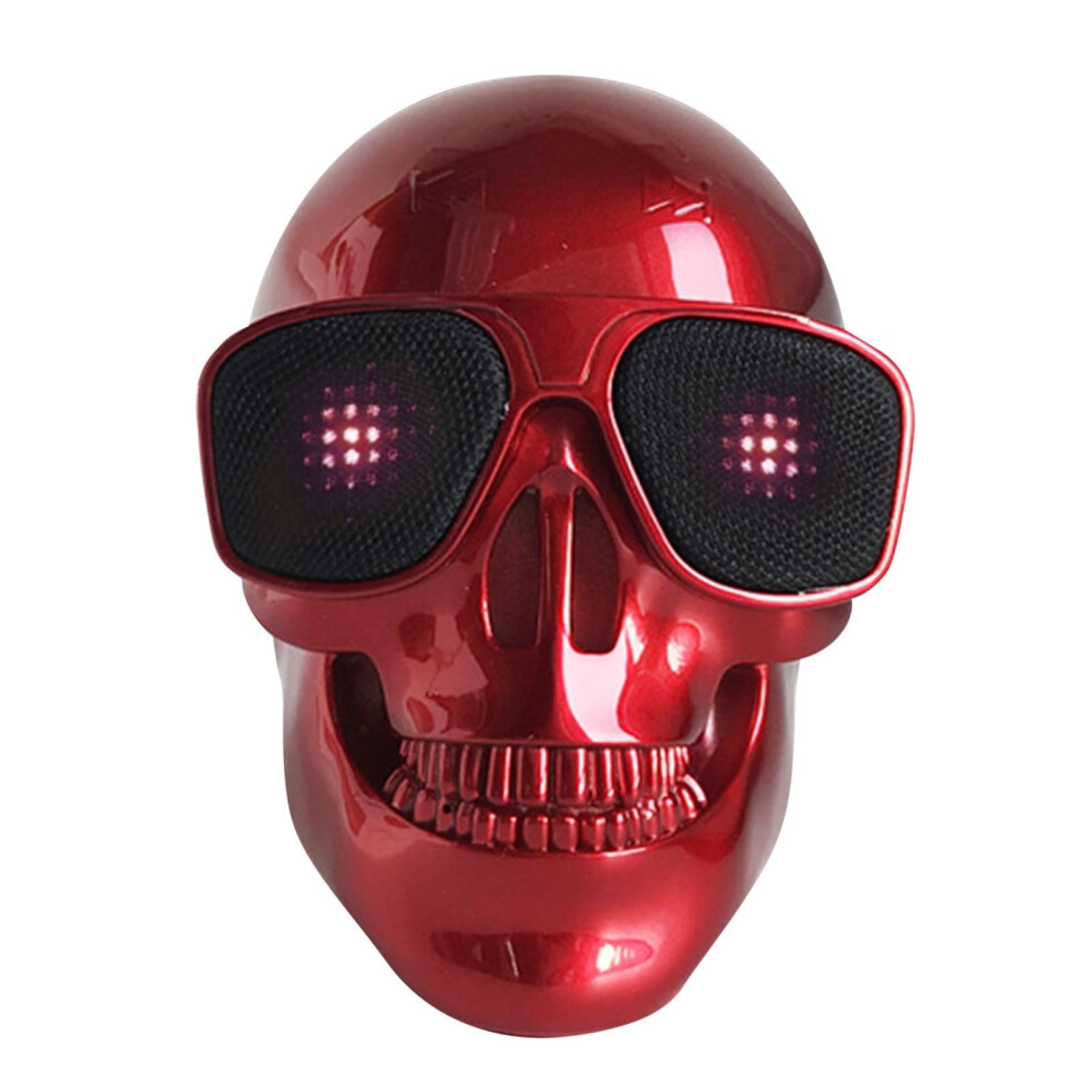 Fnyoxu Skull Bluetooth Speaker, Portable With Mic, Bass Stereo Sound, Creative Design For Party/Travel/Outdoor/Home, Tf/U Disk/Aux, Red 9164030926790