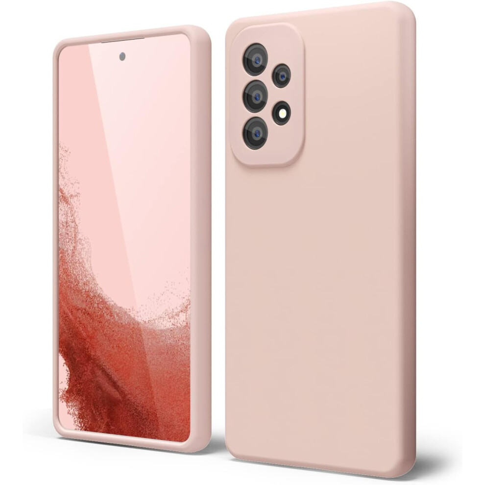Silicone Case For Samsung Galaxy A53 5G, Soft Rubber Gel Grip, Thin Flexible Tpu 6.5" Sand Pink 9164030927100