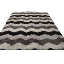 Tapis shaggy tie-dye à motifs géométriques ondulés - Ultra doux et moelleux, tapis de sol moderne antidérapant et lavable pour salon, chambre,