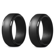 Bagues tendance en silicone pour hommes et femmes (8 mm), alliances en silicone écologiques pour les sports de plein air (lot de 2, 14).