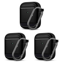 Étui de protection pour écouteurs 3X à motif fibre de carbone pour 1/2 [Lumière LED visible]