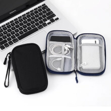 DEKAXID NOUVEAU Sac de rangement de voyage pour câbles - Pochette de rangement portable et imperméable à double couche pour câbles