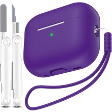 Étui de protection compatible avec les AirPods Pro 2e génération, en silicone souple de qualité militaire, antichoc et absorbant les chocs.