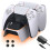 Oplader til PS5-controller med tommelfingergrebssæt, hurtigopladningsadapter, ladestation til dobbelt PS5-controller med LED-indikator, sort 8