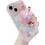 Pulseira de corrente floral delicada e transparente, compatível com capas de iPhone, para mulheres e meninas (rosa, compatível com iPhone 14 Pro 1