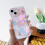 Pulseira de corrente floral delicada e transparente, compatível com capas de iPhone, para mulheres e meninas (rosa, compatível com iPhone 14 Pro 2