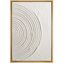 Leinwandbild, geometrische Spiralen mit Pinselstrich-Optik, abstrakte Formen, passend zum skandinavischen Stil, 61 x 91 cm, Naturfarben