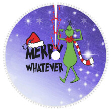 Weihnachtsbaumdecke „Der Grinch“ mit Pompon-Borte, Weihnachts- und Silvesterdekoration, 36 Stück