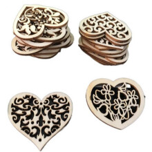 10 Stück herzförmige Holzspäne, hohle Schnitzereien, Bastelarbeiten, Scrapbooking, Valentinstag, Hochzeitsdeko