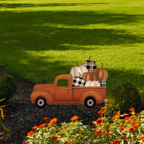 Briarwood Lane Happy Fall Pickup Metall-Gartendeko 1