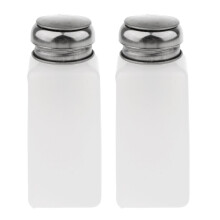 2 Pack 250ml Nail Polish Remover Dispenser Bottles with Leakproof Locking Pump Stainless Steel