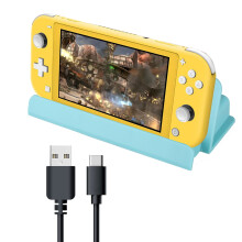 Base di ricarica compatibile con Nintendo Switch/Switch Lite 2019, dock di ricarica portatile con cavo USB-C, blu/verde