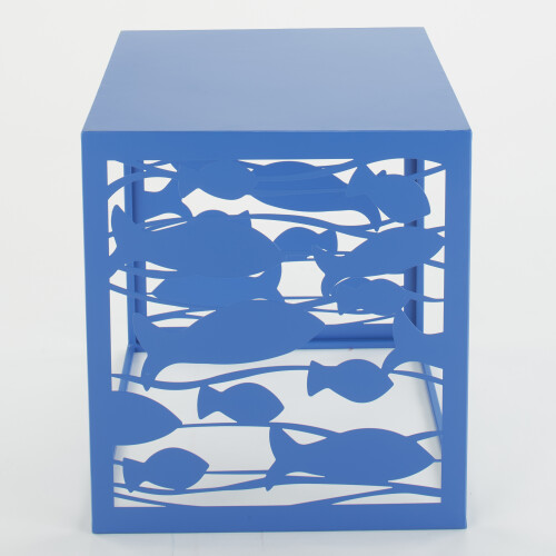 Lakeside Collection Μοντέρνο Πολύχρωμο Μεταλλικό Τραπεζάκι Εξωτερικού Χώρου, Μπλε 1