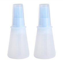2 stuks ZPSHYD siliconen oliekwasten, blauw, voor barbecueën en bakken, met deksel, geschikt voor flessen olie, honing en sauzen