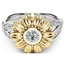 Jacenvly2024Neue Geschenke Exquisites zweifarbiges florales rundes Sonnenblumen-Schmuckstück für Damen aus Sterlingsilber Ausverkauf