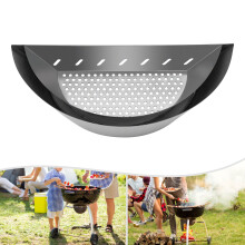 15 tuuman hiiligrilleille, BBQ, puoliympyrän muotoinen ruostumattomasta teräksestä valmistettu hiilikori