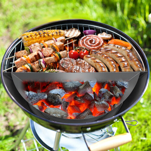 Για ψησταριές κάρβουνου 15" BBQ ημικυκλικό καλάθι κάρβουνου από ανοξείδωτο ατσάλι 2