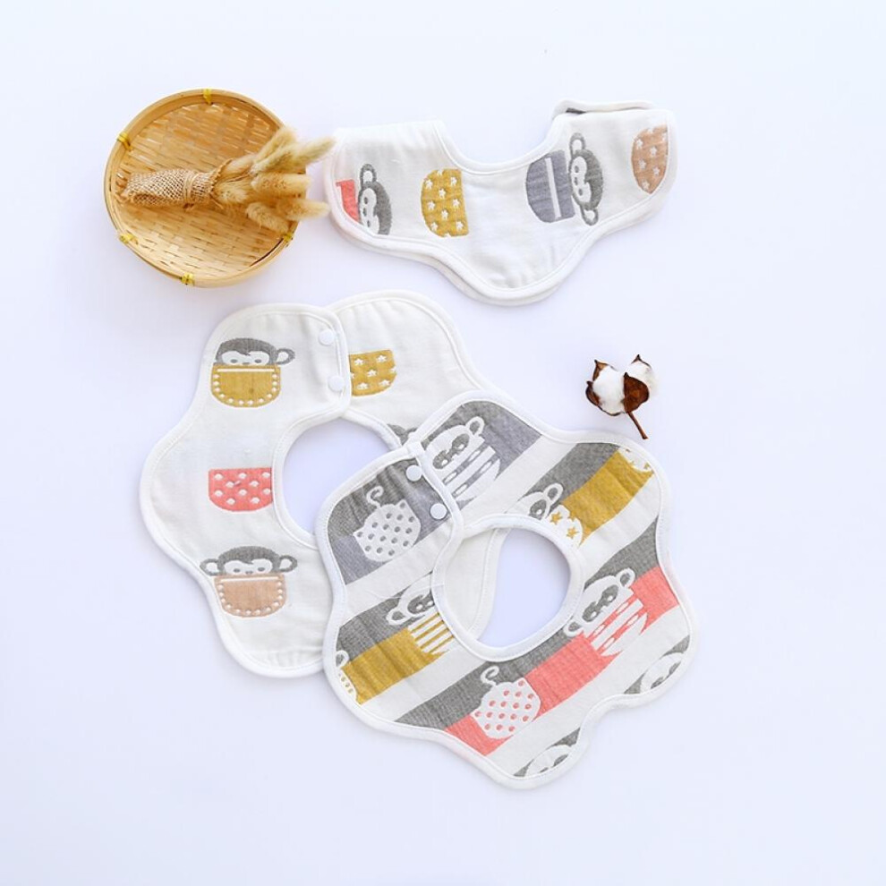 Newborn Baby Boys Girls Cartoon Bibs Waterproof Saliva Feeding Apron Infant Flower Bibs Smock Apron Feeding