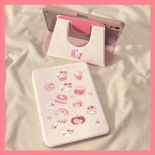 Capa protetora fofa rosa com gatinho KT, compatível com iPad 10/tablet, rotação de 360, compatível com Air 5/6, compartimento para caneta, 789