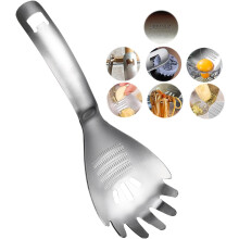 Easygou304 Edelstahl 5-in-1 Schaumlöffel, Pastalöffel, Ingwerzerkleinerer, Kartoffelpresse, Eiertrenner - Küchenutensil (Stil B)