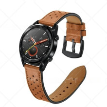 Correa de piel premium compatible con Huawei Watch GT1/2 (22 mm) Marrón