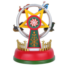 1 Stück Dekorative Riesenrad-Spieluhr, Weihnachtsdekoration für den Schreibtisch, leuchtendes Riesenrad