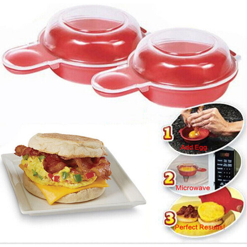 2 Set Easy Eggwich Microwave egg cooker Fast Muffin egg sandwich Breakfast Pan 1