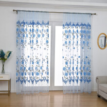 VOSS Panel Sheer Tulle1Curtain Leaves Ablakszövet Voile Drape Home Decor