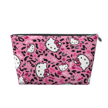 Moderne kunst katten corduroy cosmetische tas, dames toilettas met ritssluiting, draagbare cosmetische reistas