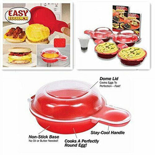 2 Set Easy Eggwich Microwave egg cooker Fast Muffin egg sandwich Breakfast Pan 2