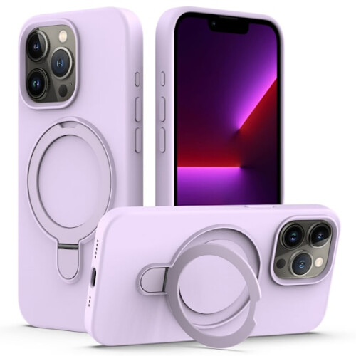 Silikonefod MagSafe kompatibel med iPhone16Pro Max lilla