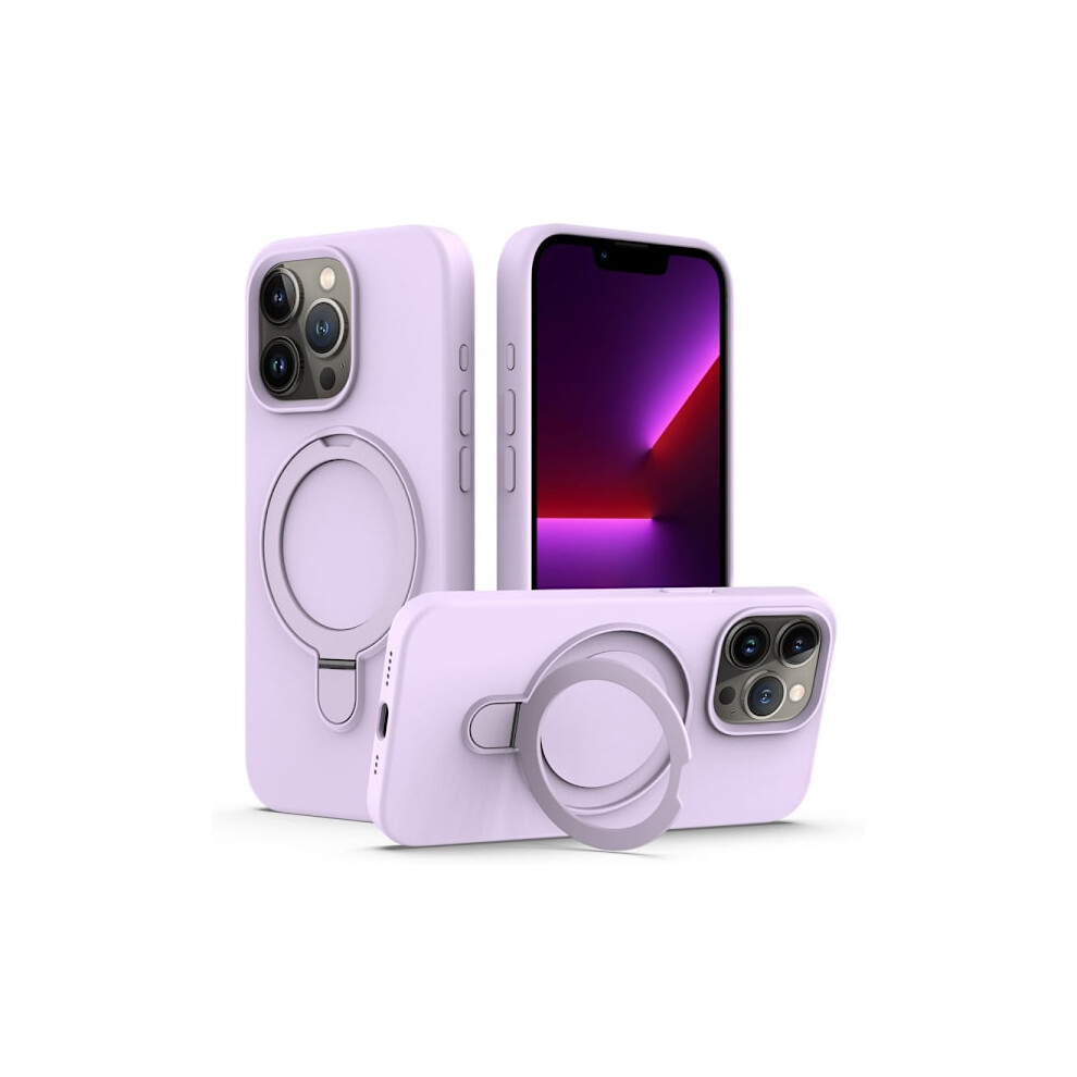 Silicone Shell Kickstand Magsafe Compatible With Iphone 16 Pro Max Purple 9464372795918