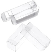 30 transparente Bonbonboxen (3 x 3 x 8 cm), PVC-Würfelverpackung für Gastgeschenke bei Hochzeiten und Feiern, geeignet für Süßigkeiten, Kekse,