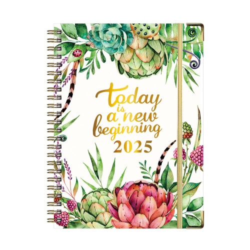 Bloom Daily Planners2025, Σκληρόδετο Ημερολόγιο, Έτος, Στόχοι & Οράματα, Σχεδιασμός (Ιαν 2025 -