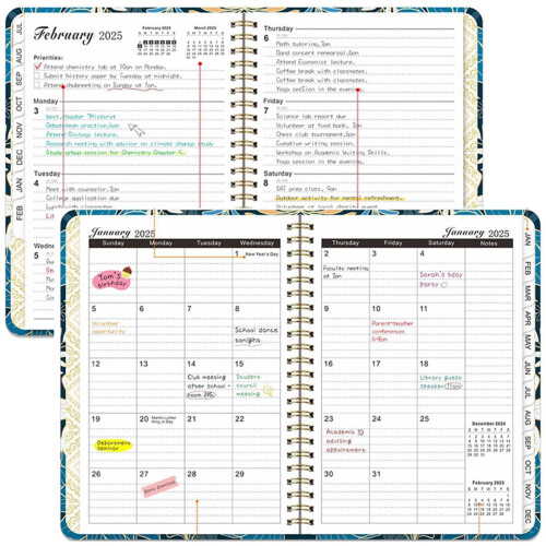 Bloom Daily Planners2025, Σκληρόδετο Ημερολόγιο, Έτος, Στόχοι & Οράματα, Σχεδιασμός (Ιαν 2025 - 2